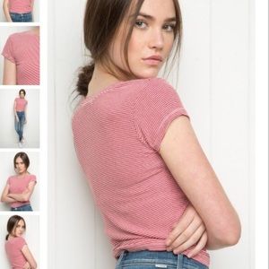 Brandy Melville red striped crop top